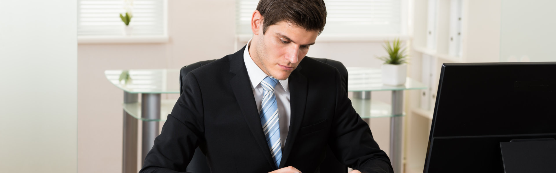 business man working in his office