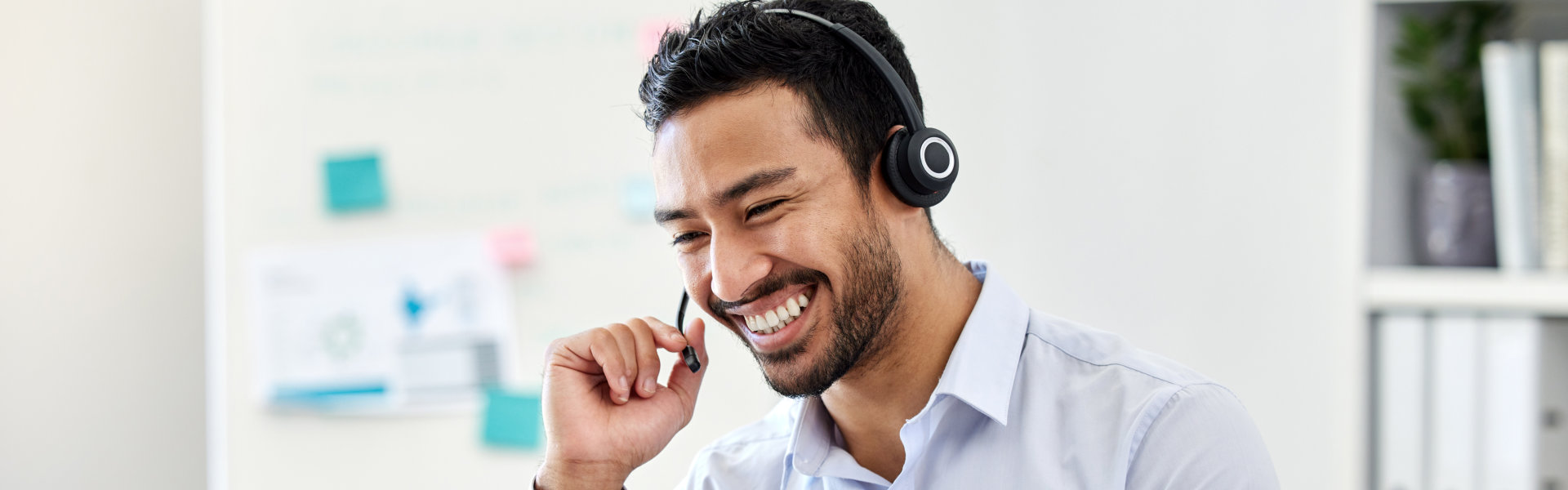 man wearing a headset